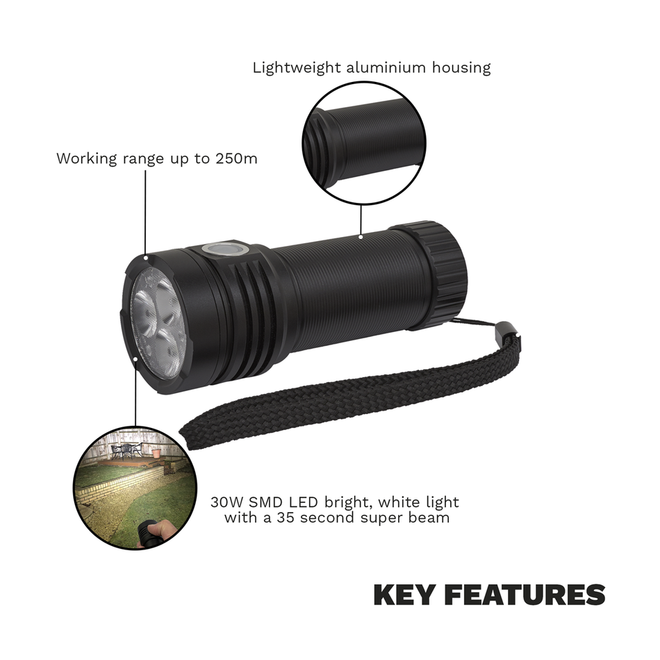 LED451 Rechargeable Super Beam Pocket Light 3500lm SMD LED 30W