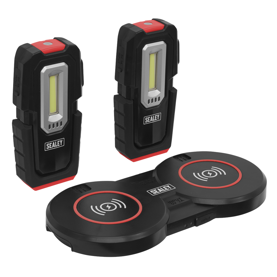 LEDWCBCOMBO3 Inspection Light (x2) with Double Wireless Charging Base 3W COB & 1W SMD LED