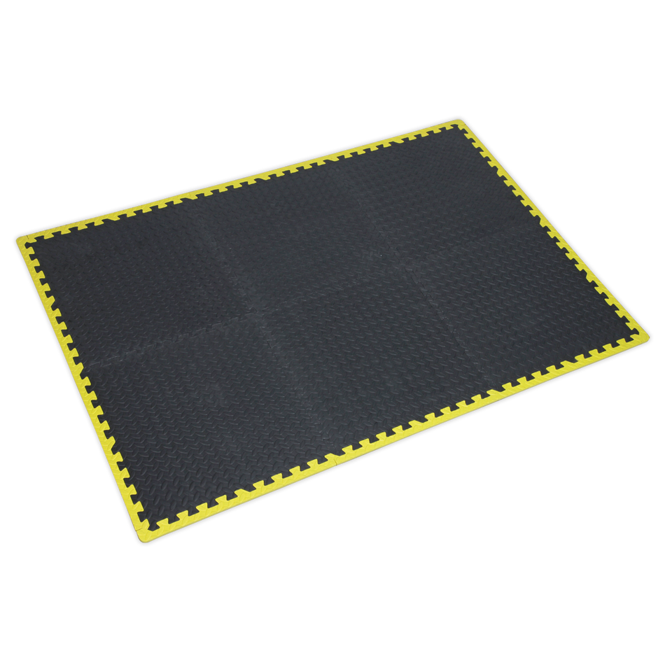 MIC1218Y3 Interlocking EVA Foam Workshop Mat Set with Hi-Vis Edges 1240 x 1825mm