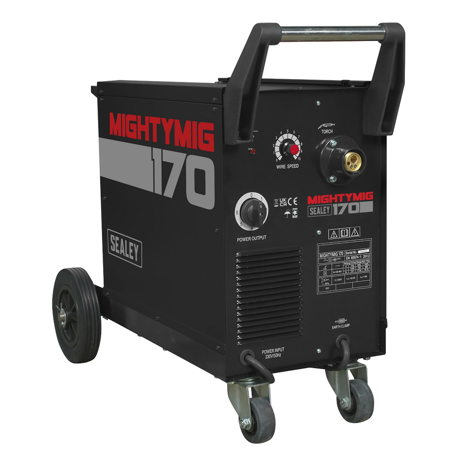 MIGHTYMIG170 Professional Gas/Gasless MIG Welder with Euro Torch 170A