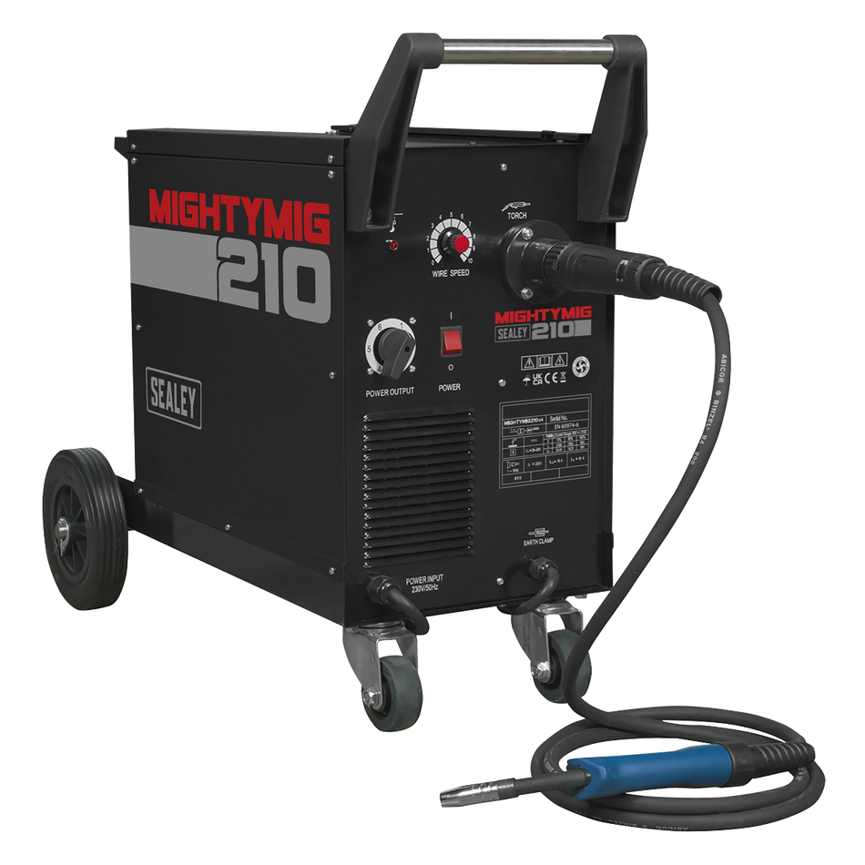 MIGHTYMIG210 Professional Gas/Gasless MIG Welder with Euro Torch 210A