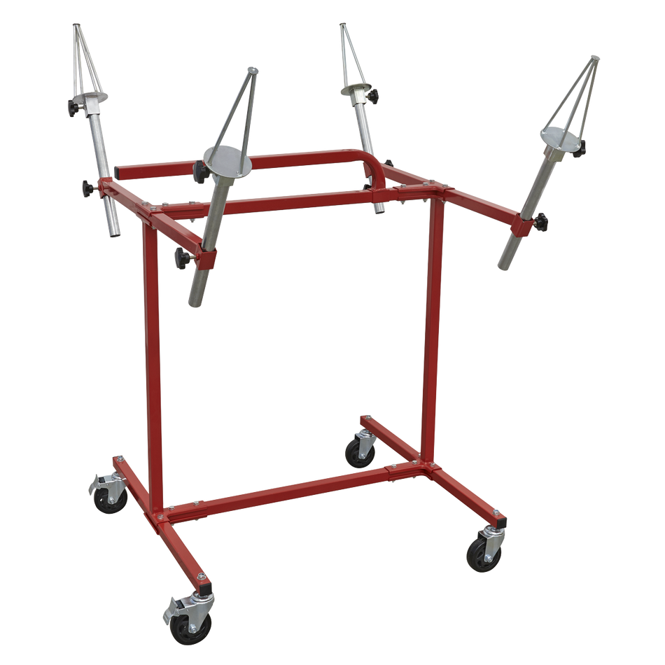 MK71 Heavy-Duty Alloy Wheel Painting/Repair Stand 4 Wheel Capacity
