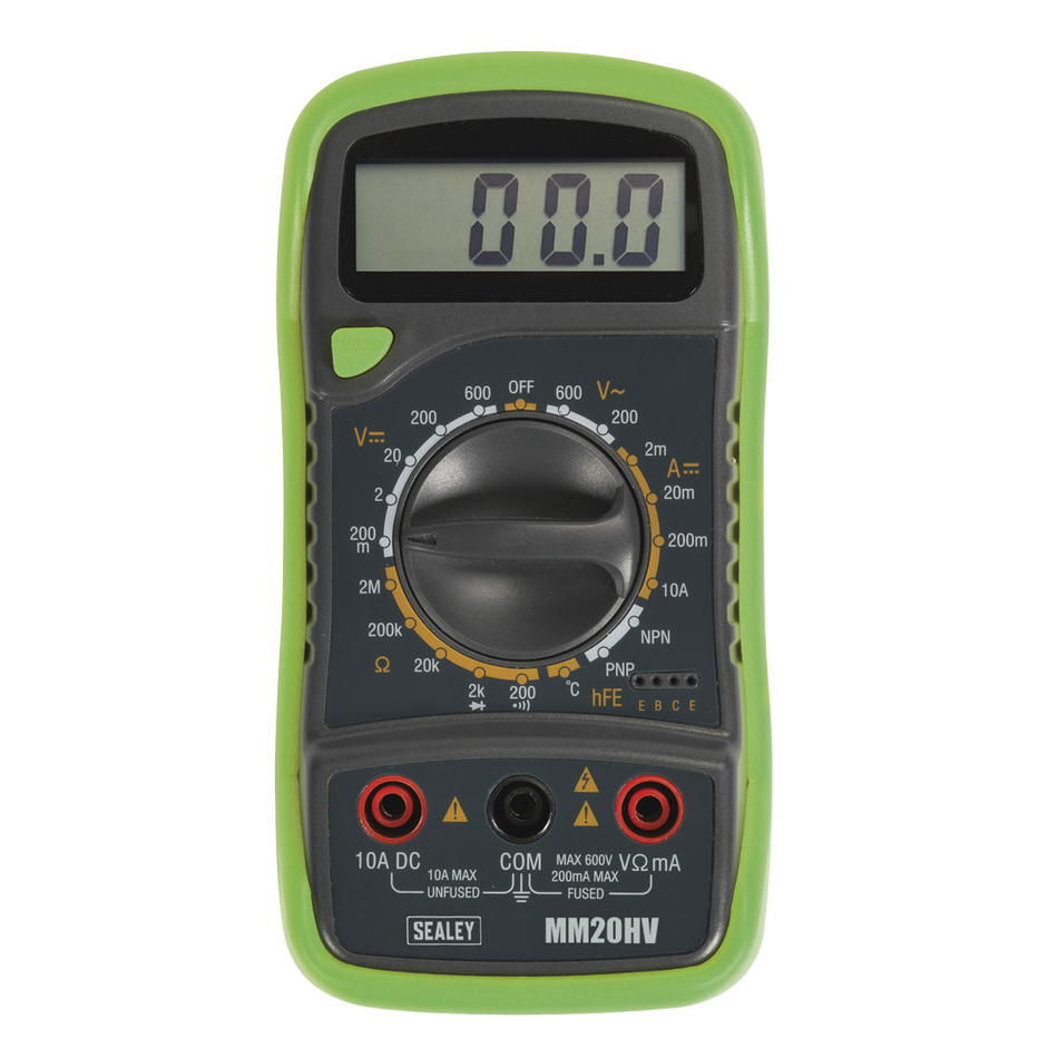 MM20HV 8-Function Digital Multimeter with Thermocouple - Hi-Vis Green