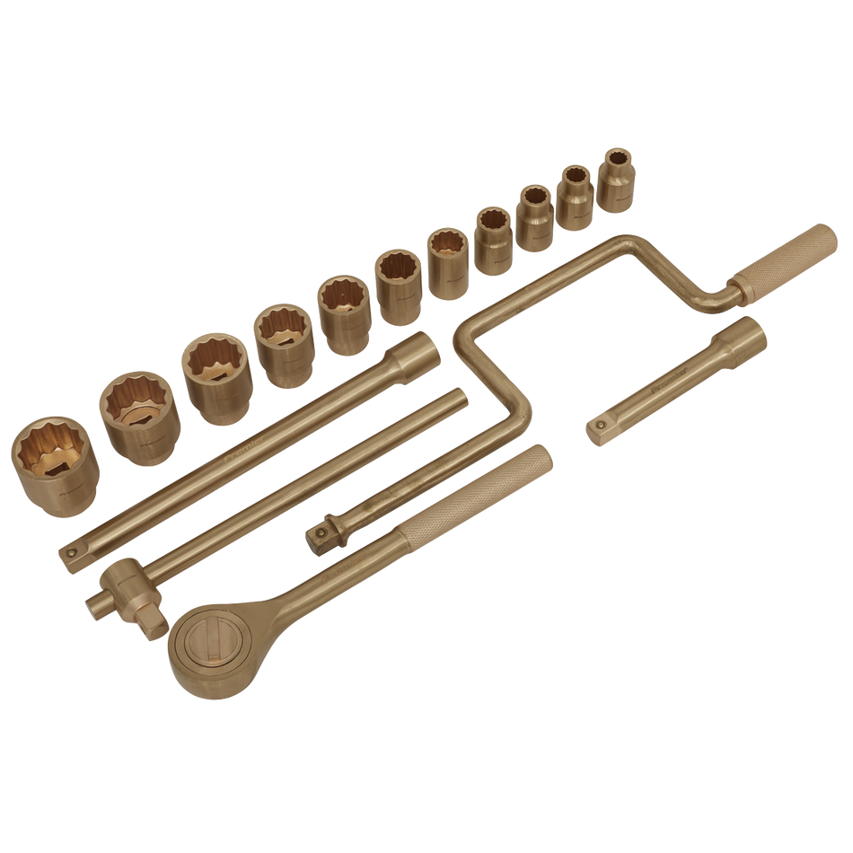 NS124 Premier Non-Sparking Socket Set 1/2"Sq Drive 17pc