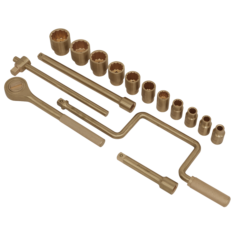 NS124 Premier Non-Sparking Socket Set 1/2"Sq Drive 17pc