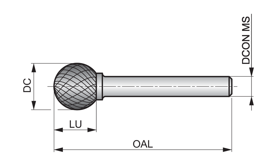 P80712.7X6.0 Rotary Burr - Ball