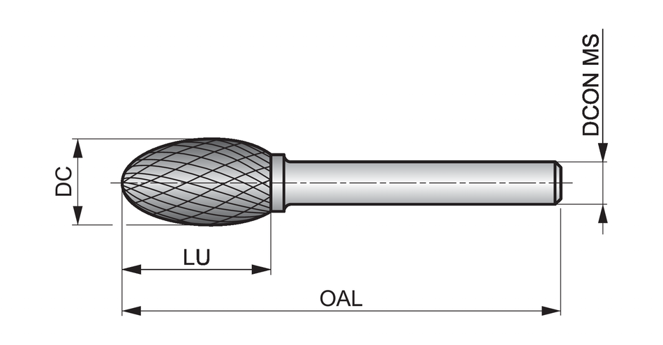 P80912.7X6.0 Rotary Burr - Oval