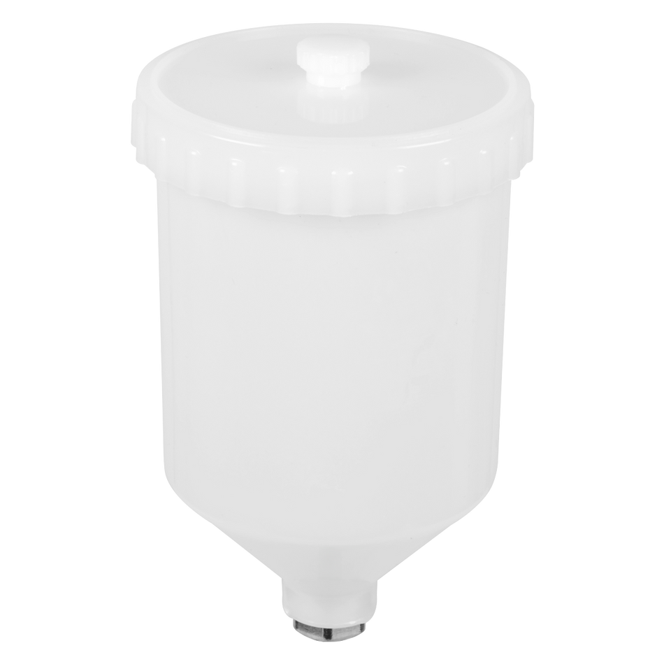 PC01 Paint Spray Gun Pot with Brass Fitting 600ml - White