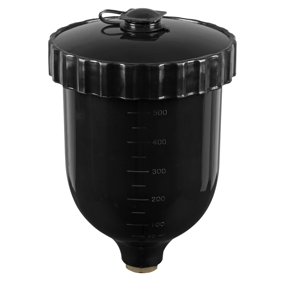 PC02 UV Paint Spray Gun Pot with Brass Fitting 600ml - Black