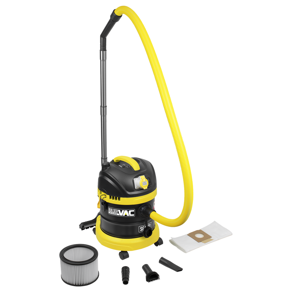 PC150BV110V BuilderVac Wet & Dry Vacuum Cleaner 15L Stainless Steel Drum M Class Filtration 110V