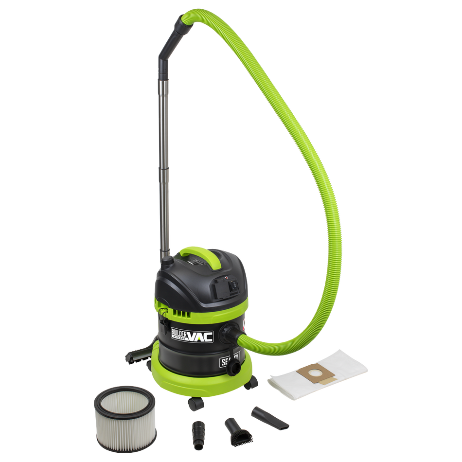 PC150BV BuilderVac 15L M Class Vacuum Cleaner Wet & Dry with Stainless Steel Drum 1400W/230V