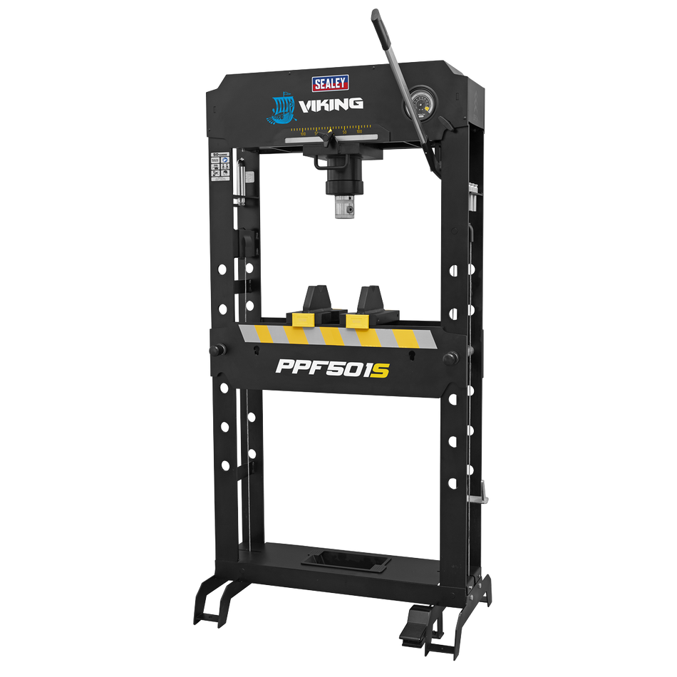 PPF501S Viking Floor Type Air/Hydraulic Press with Sliding Ram and Foot Pedal 50 Tonne
