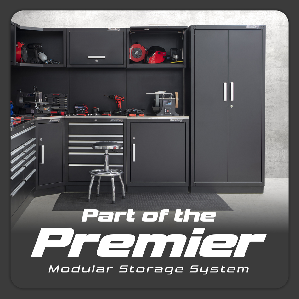 APMSCOMBO6W Premier Corner Storage System with Hardwood Worktop 1.71m