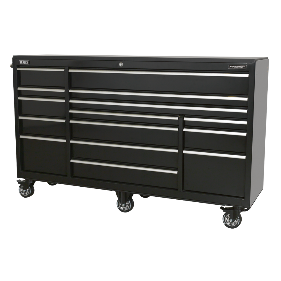 PTB183015 Premier Heavy-Duty Extra-Wide Rollcab 15 Drawer 1845mm - Black