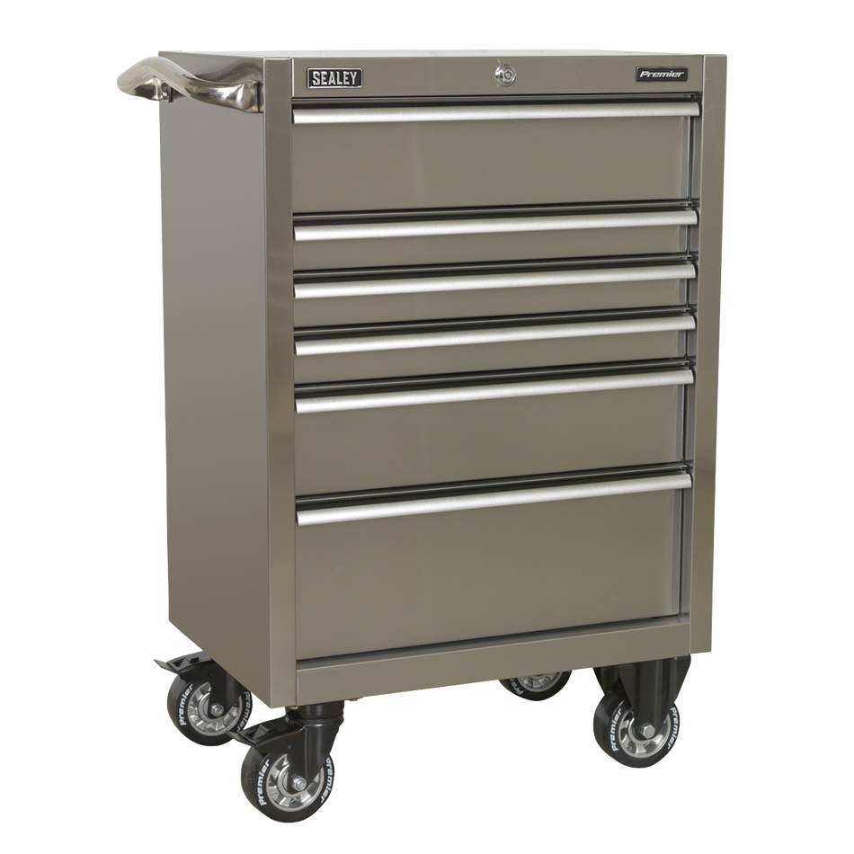 PTB67506SS Premier Heavy-Duty Rollcab 6 Drawer 675mm - Stainless Steel