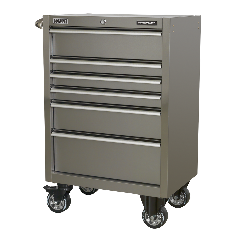 PTB67506SS Premier Heavy-Duty Rollcab 6 Drawer 675mm - Stainless Steel