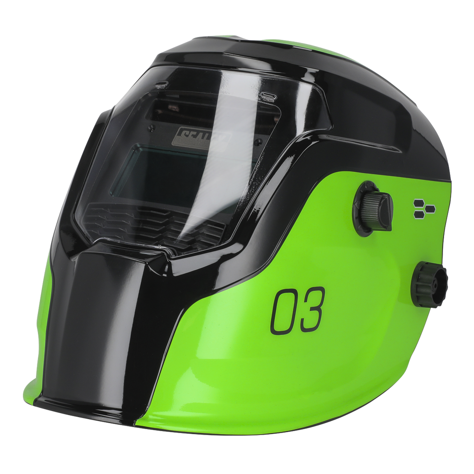 PWH3 Auto Darkening Welding Helmet Shade 9-13 - Green
