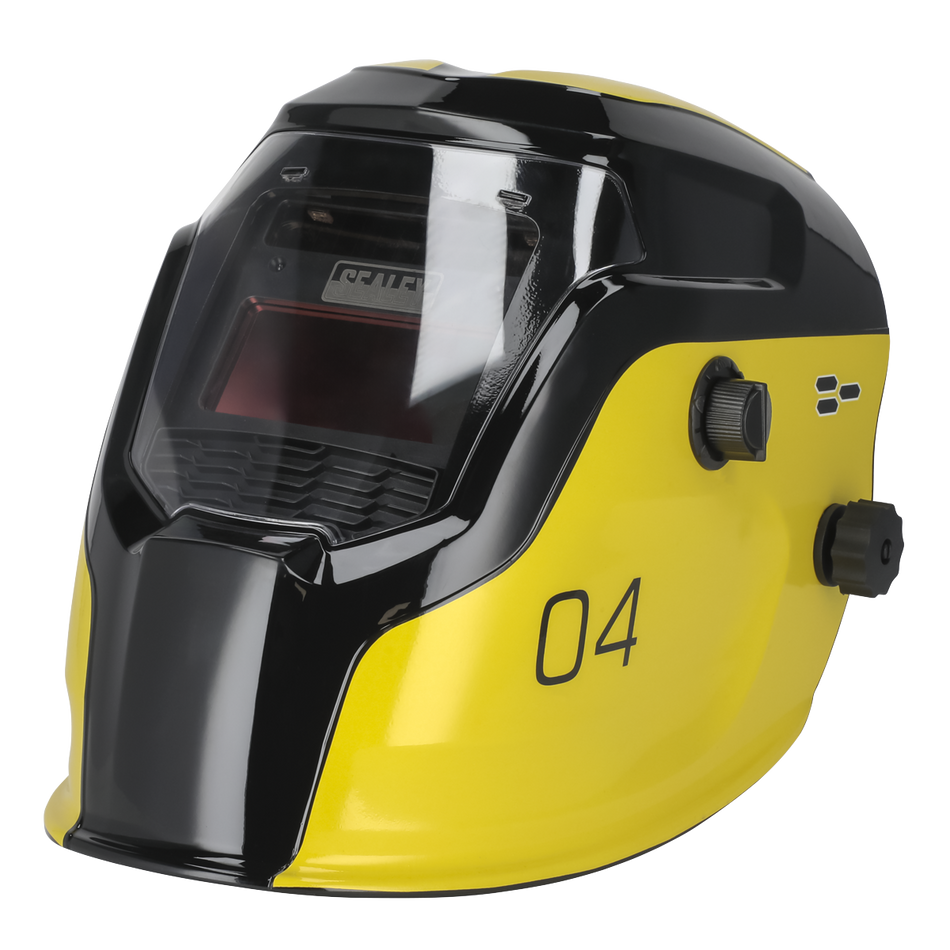 PWH4 Auto Darkening Welding Helmet Shade 9-13 - Yellow
