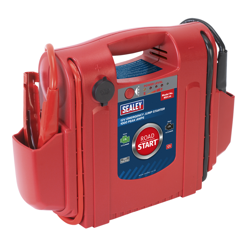 RS1 RoadStart 12V Emergency Jump Starter 1000 Peak Amps