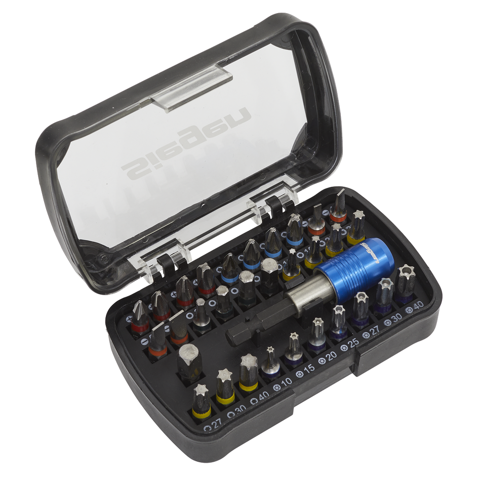 S01035 Siegen Colour-Coded Power Tool Bit Set 32pc