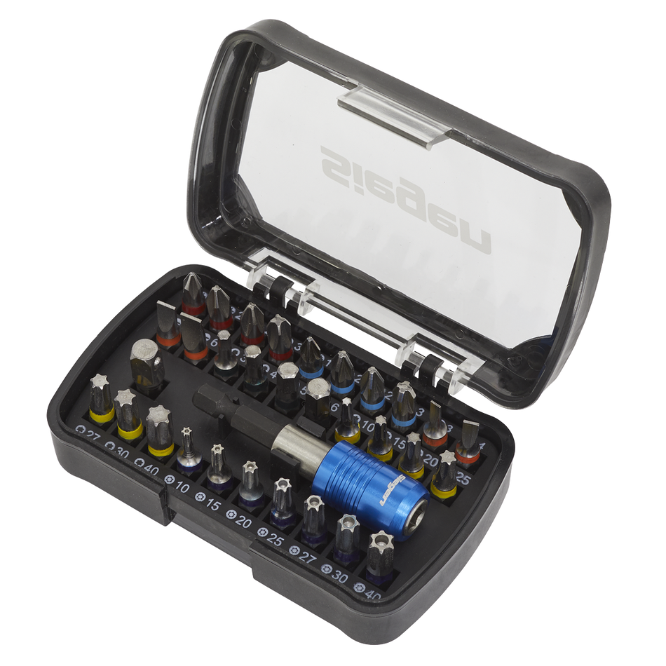 S01035 Siegen Colour-Coded Power Tool Bit Set 32pc