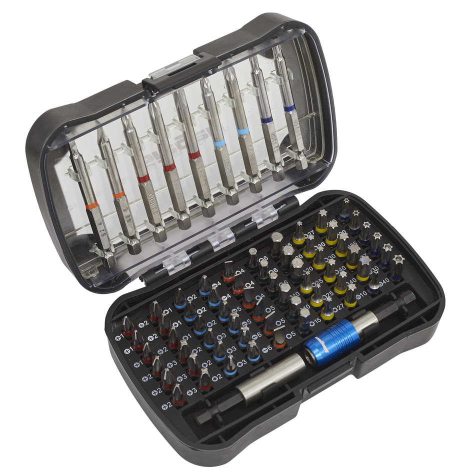 S01038 Siegen Colour-Coded Power Tool Bit Set 71pc