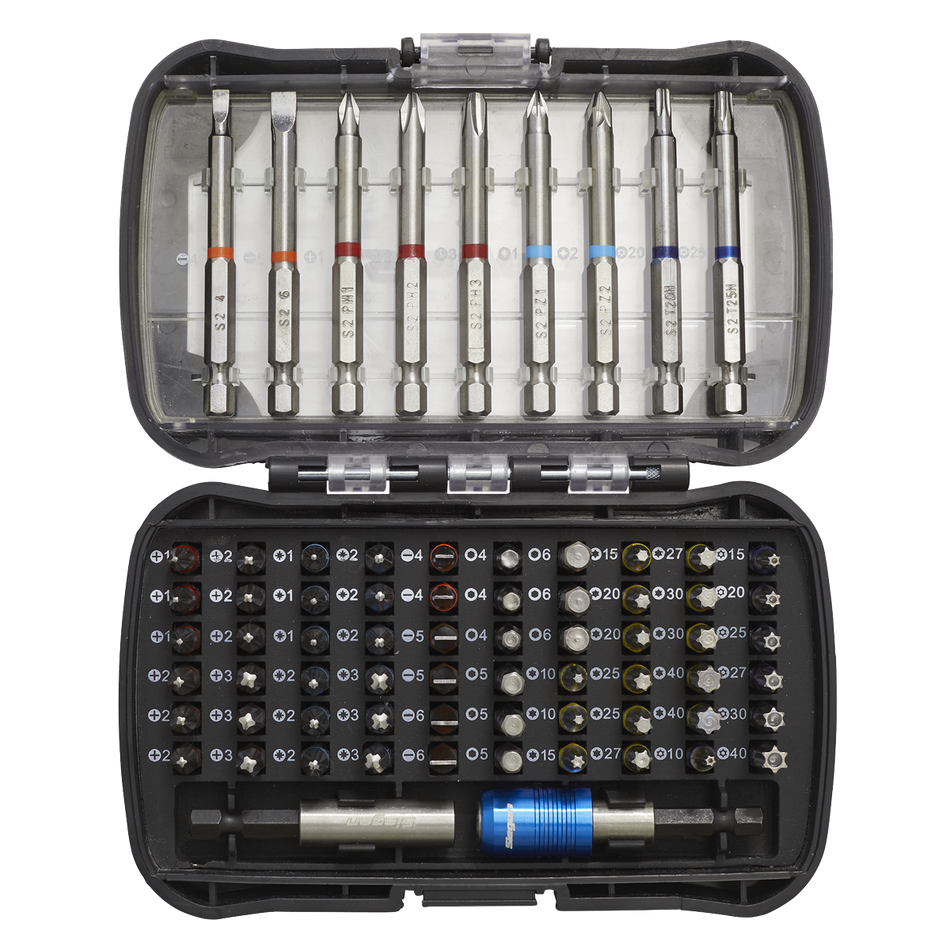 S01038 Siegen Colour-Coded Power Tool Bit Set 71pc