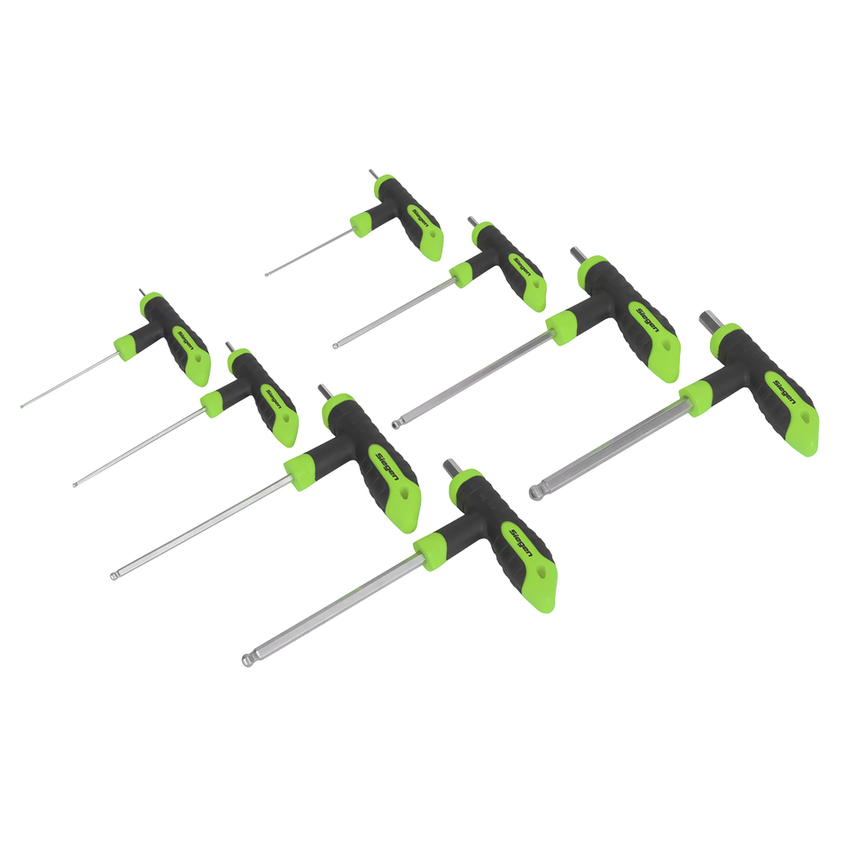 S01069 Siegen T-Handle Ball-End Hex Key Set 8pc