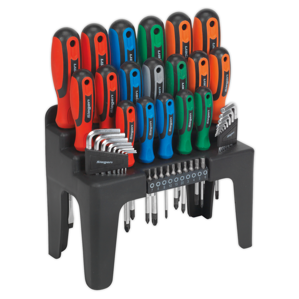 S01090 Siegen Screwdriver Hex Key & Bit Set 44pc
