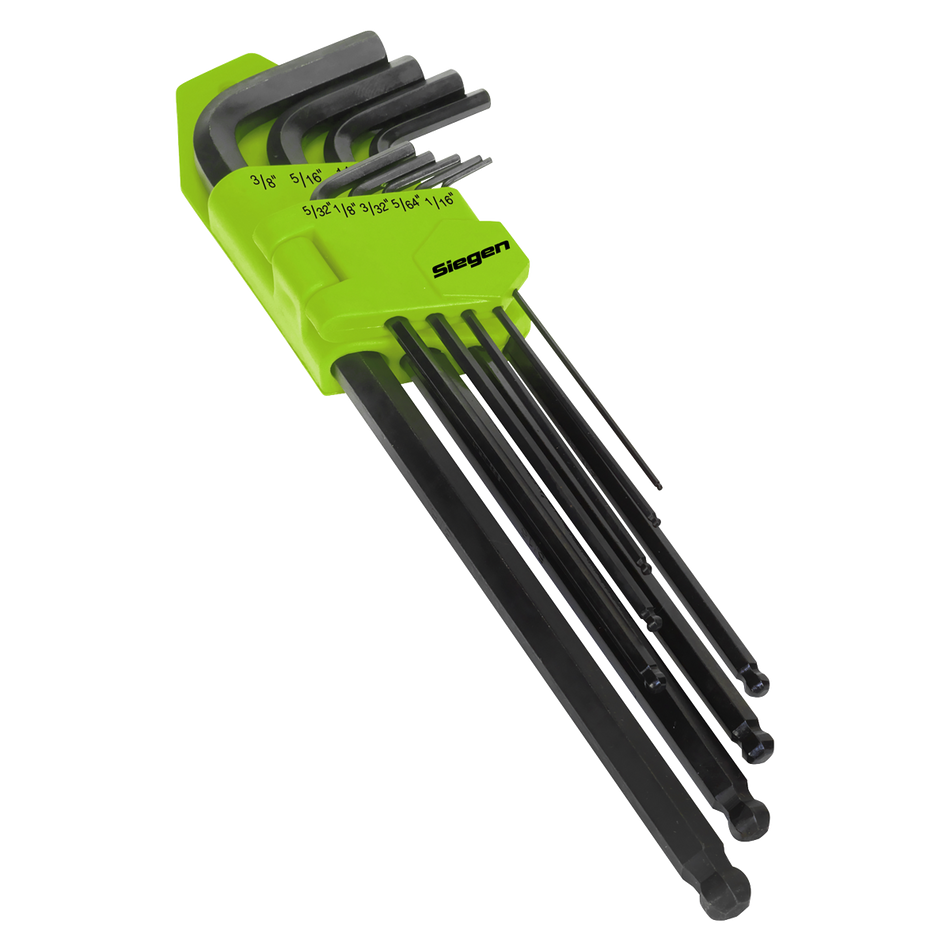 S01099 Siegen Imperial Extra-Long Ball-End Hex Key Set 9pc