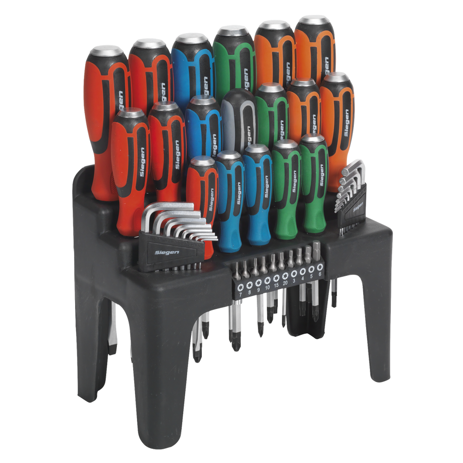 S01106 Siegen Hammer-Thru Screwdriver Hex Key & Bit Set 44pc