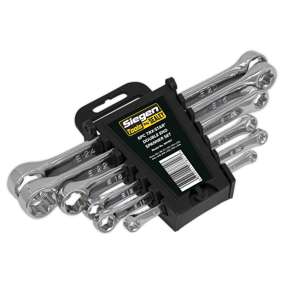 S01107 Siegen TRX-Star* Double End Spanner Set 6pc