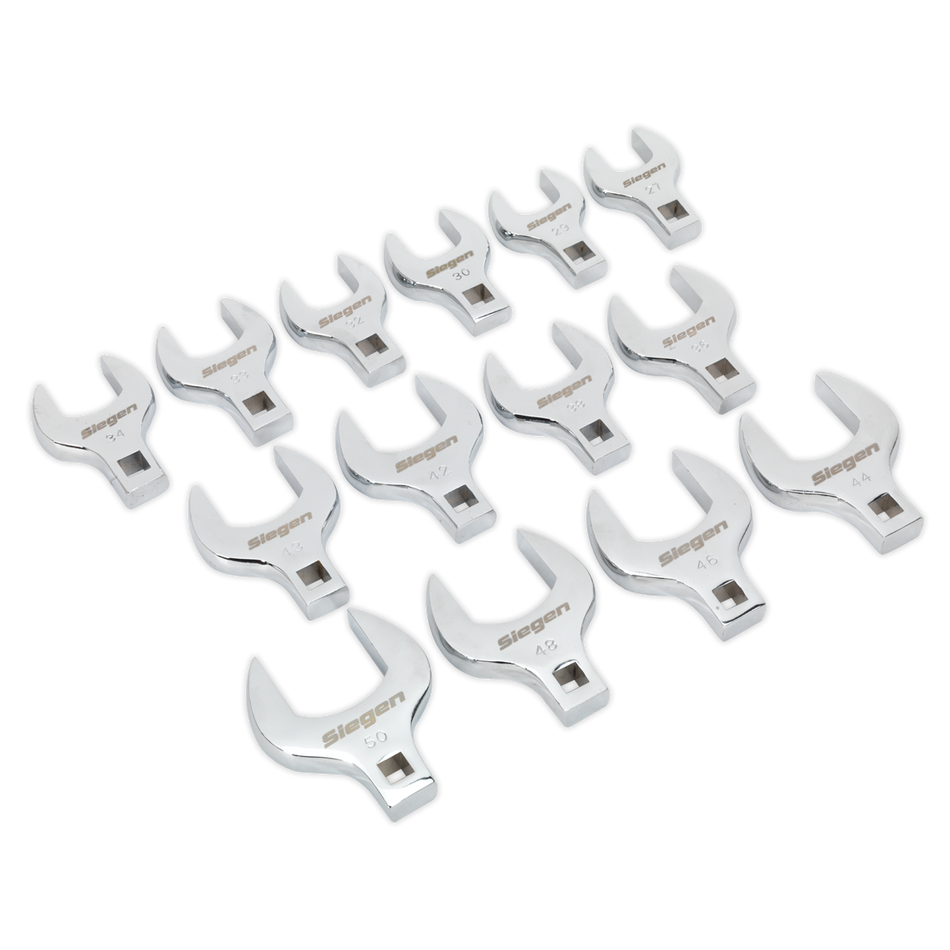 S01109 Siegen Crow's Foot Open End Spanner Set 1/2"Sq Drive 14pc