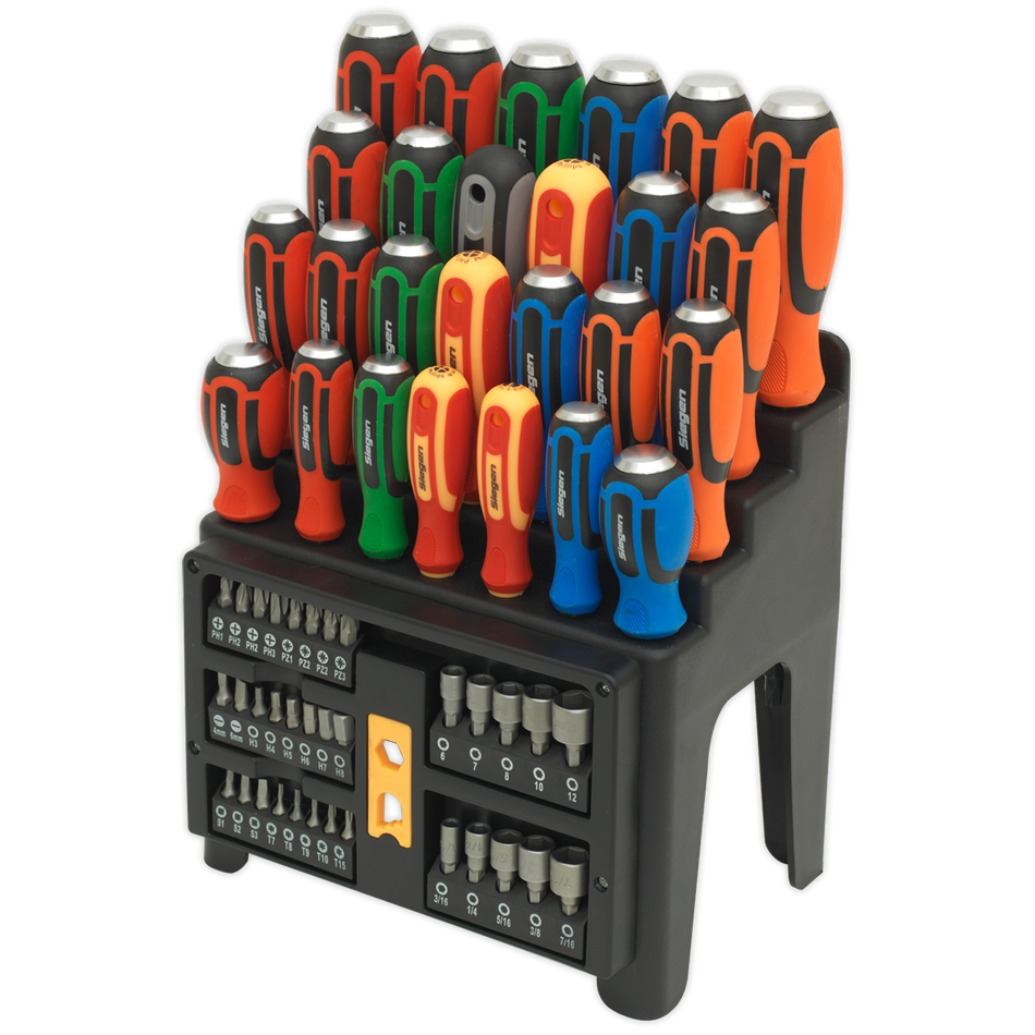 S01153 Siegen Hammer-Thru Screwdriver Bit & Nut Driver Set 61pc