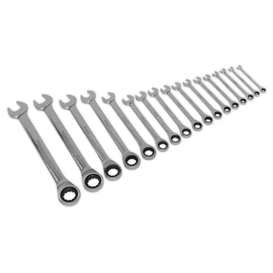 S01156 Siegen Combination Ratchet Spanner Set 17pc
