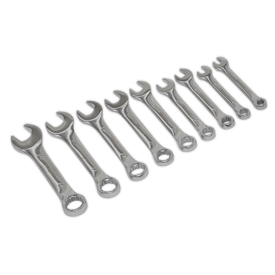 S01157 Siegen Stubby Combination Spanner Set 9pc