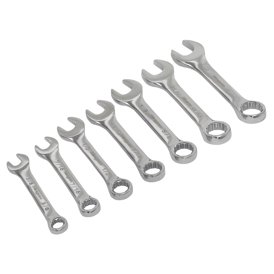 S01190 Siegen Imperial Stubby Combination Spanner Set 7pc