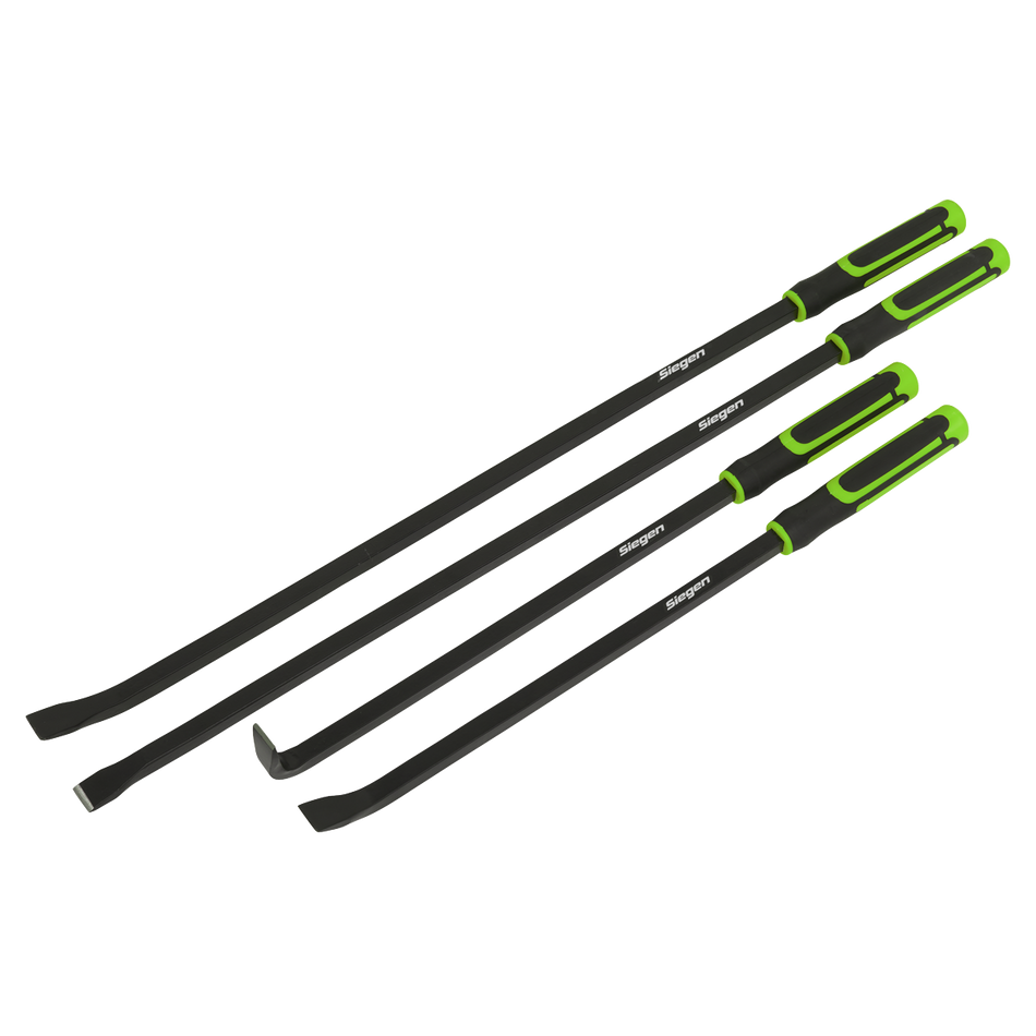 S01193 Heavy-Duty Pry Bar Set with Hammer Cap 4pc