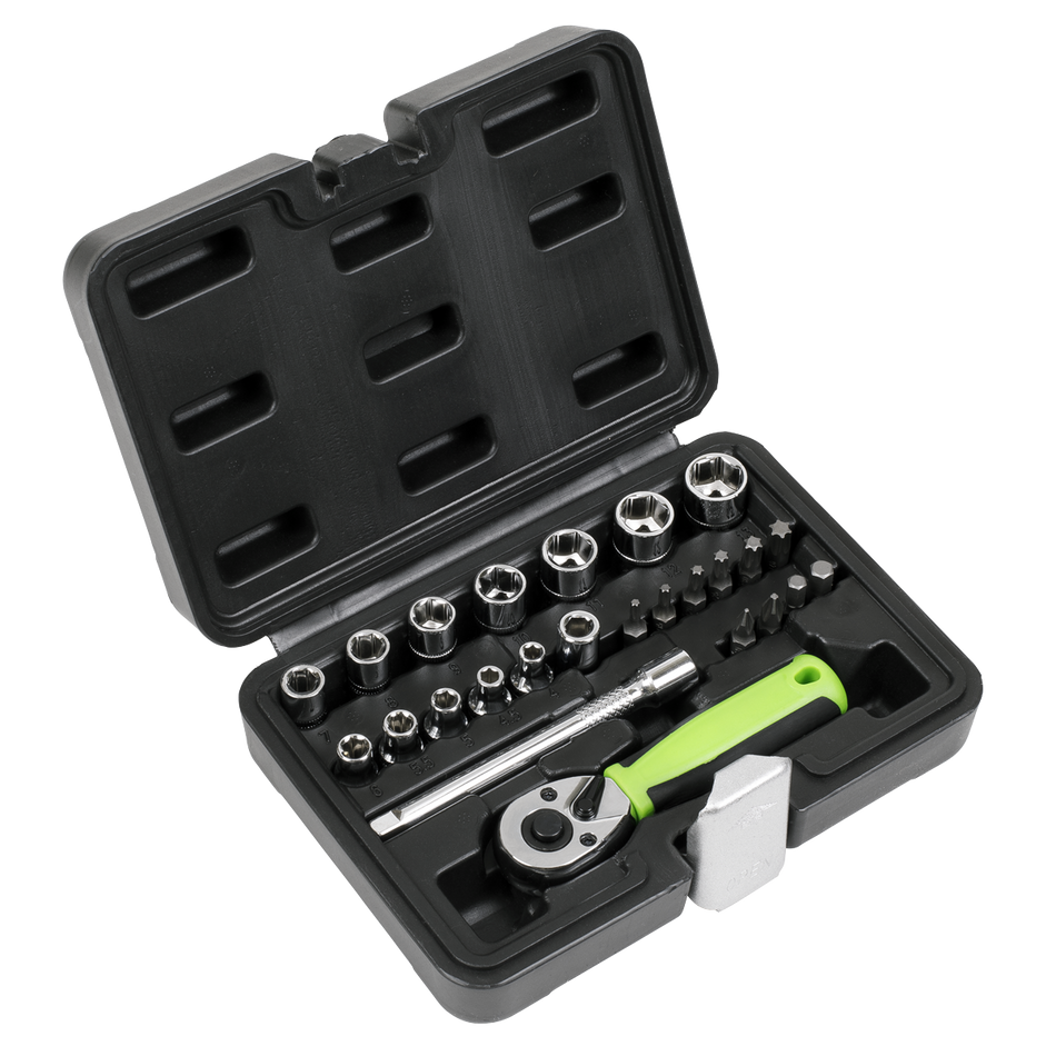 S01233 Siegen Socket Set 1/4"Sq Drive 25pc