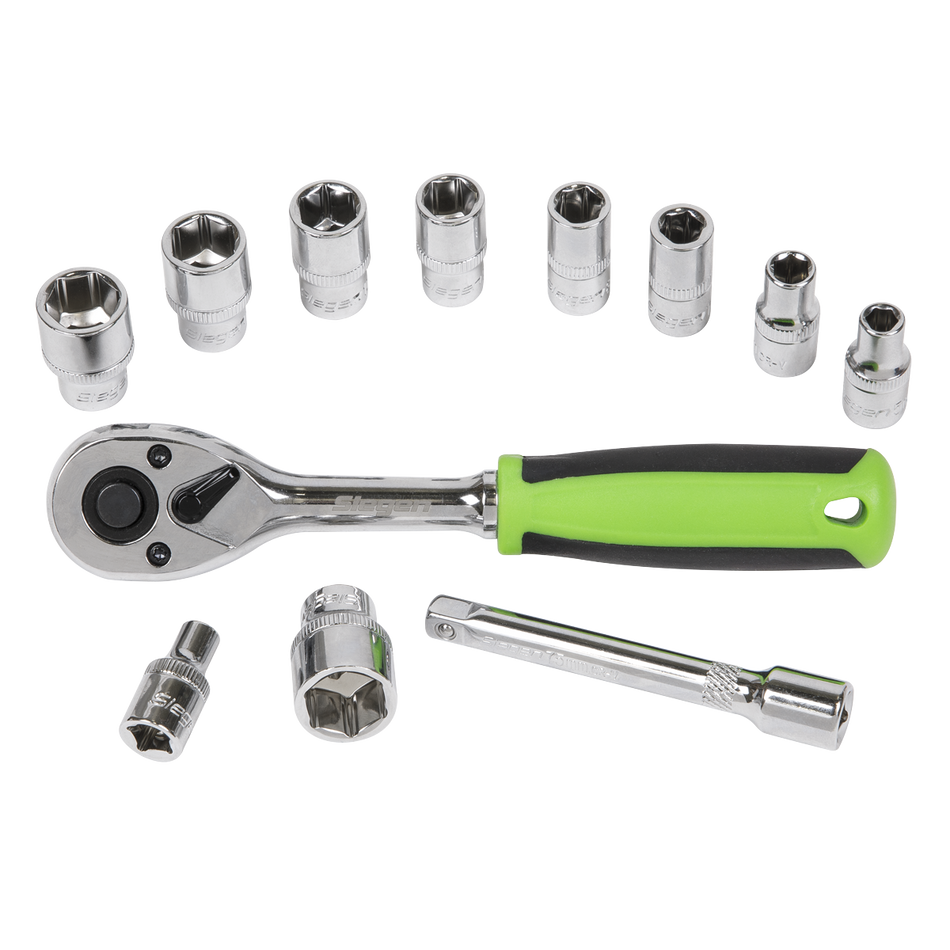 S01240 Siegen Socket Set 1/4"Sq Drive 12pc