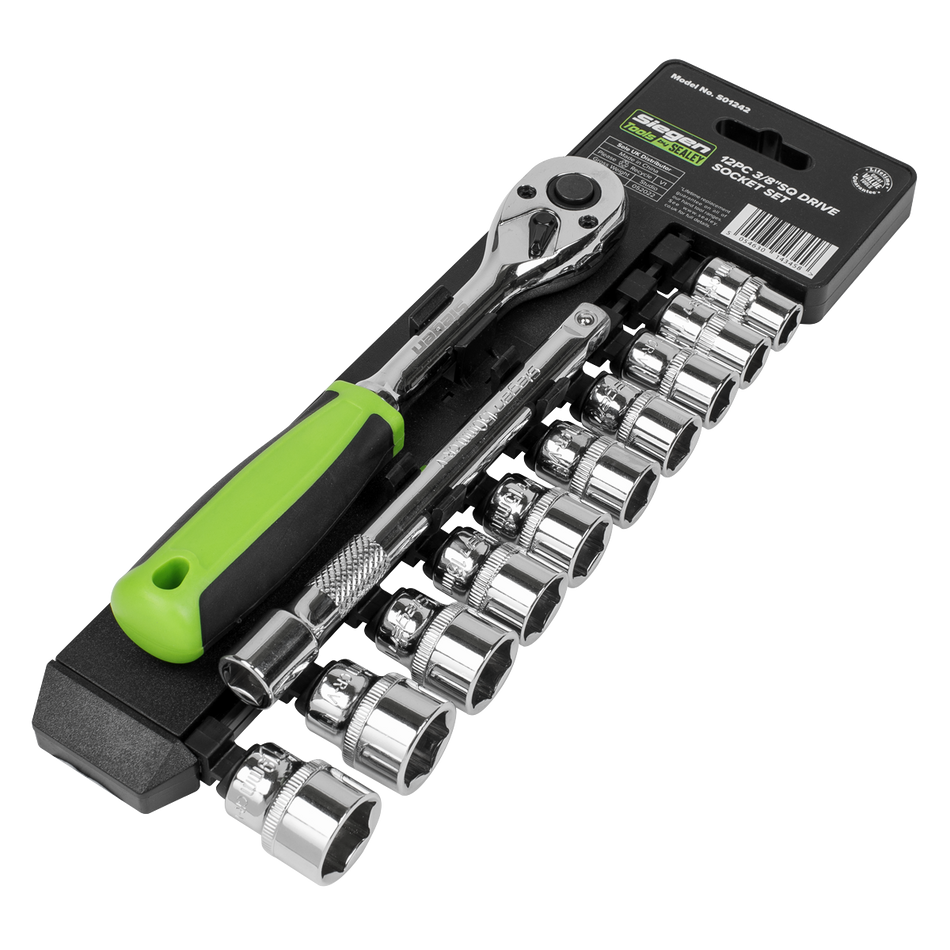 S01242 Siegen Socket Set 3/8"Sq Drive 12pc