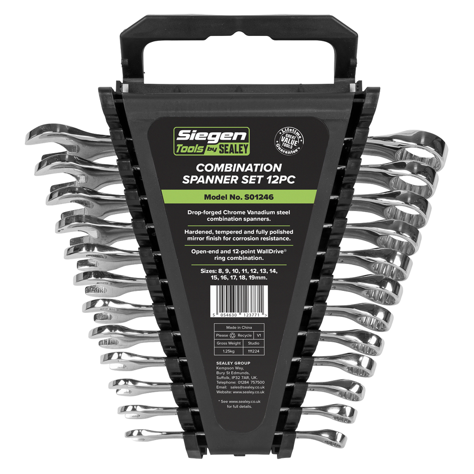 S01246 Siegen Combination Spanner Set 12pc
