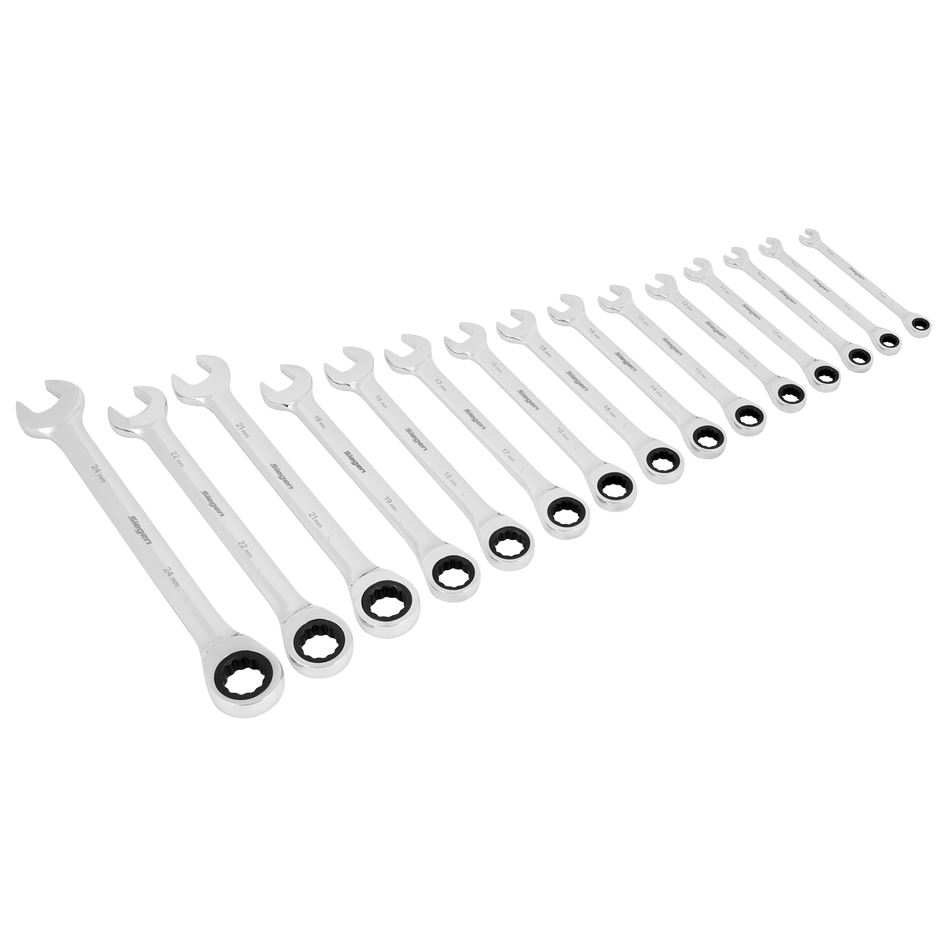 S01247 Siegen Combination Ratchet Spanner Set 15pc
