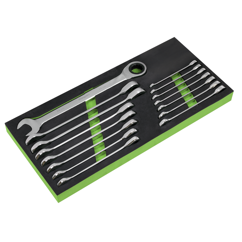 S01247 Siegen Combination Ratchet Spanner Set 15pc