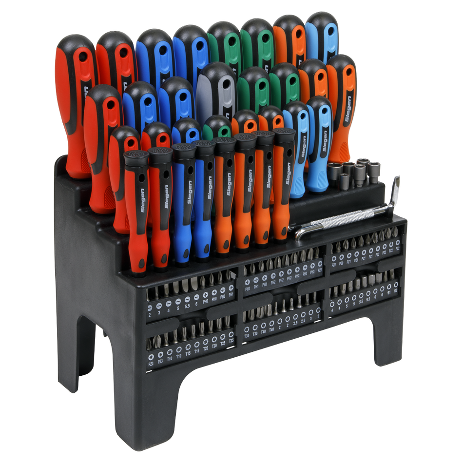 S01248 Siegen Screwdriver Bit & Nut Driver Set 100pc