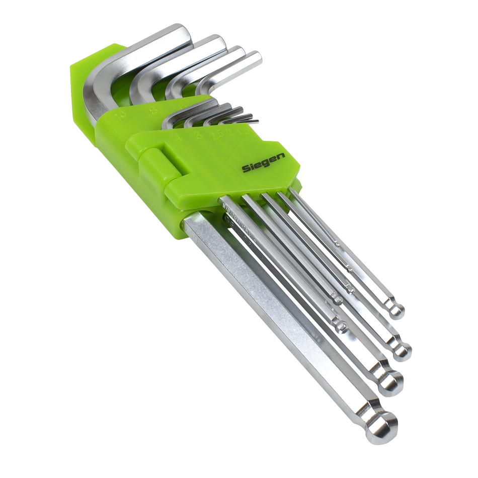 S01260 Siegen Long Ball-End Hex Key Set 9pc