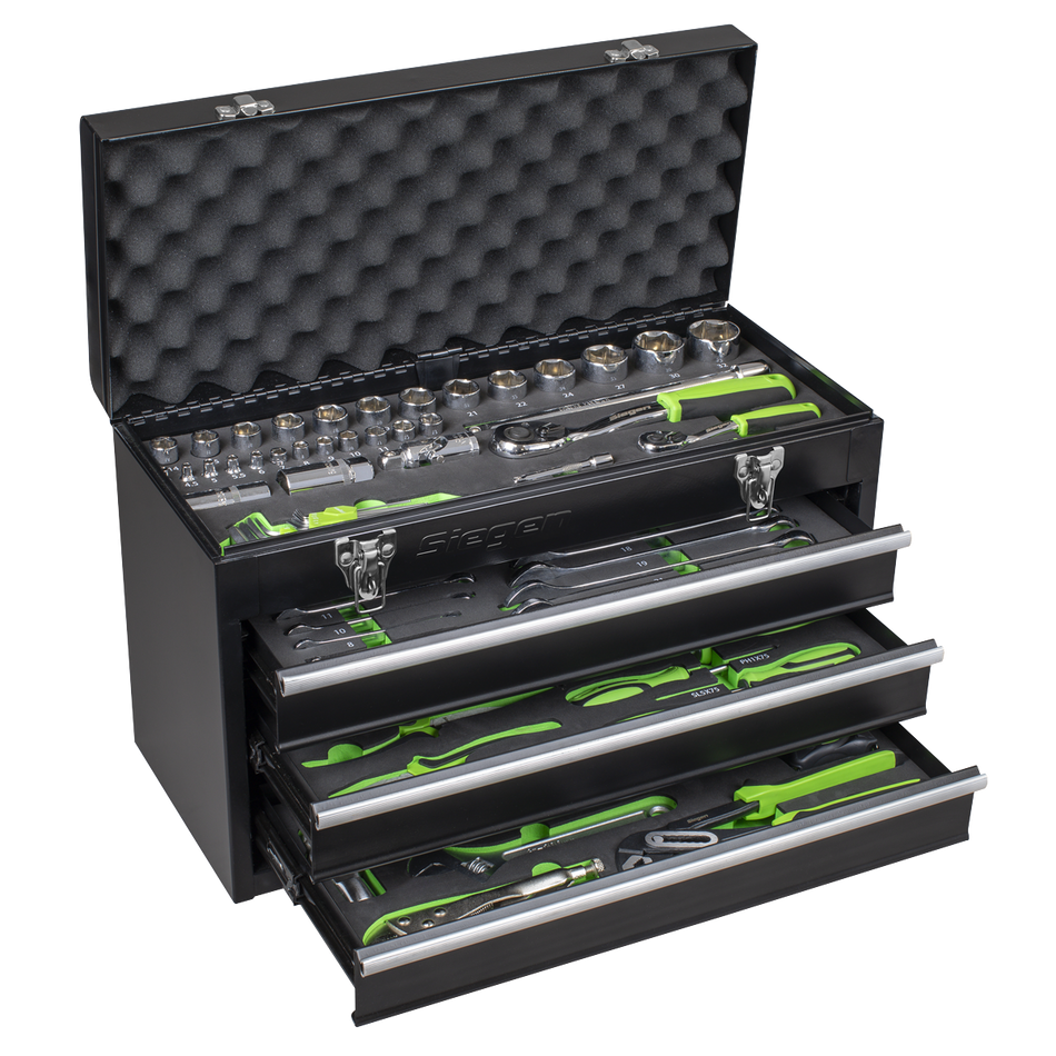 S01266 Siegen Portable Tool Chest 3 Drawer with Tool Kit 98pc