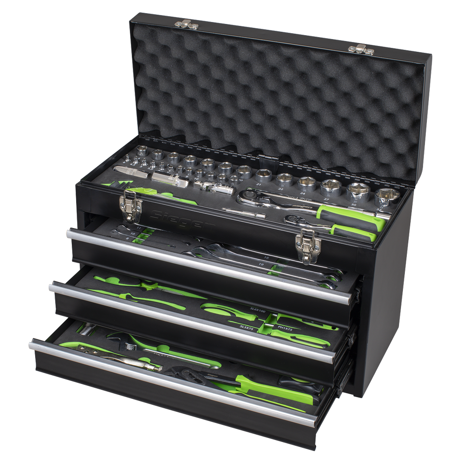 S01266 Siegen Portable Tool Chest 3 Drawer with Tool Kit 98pc