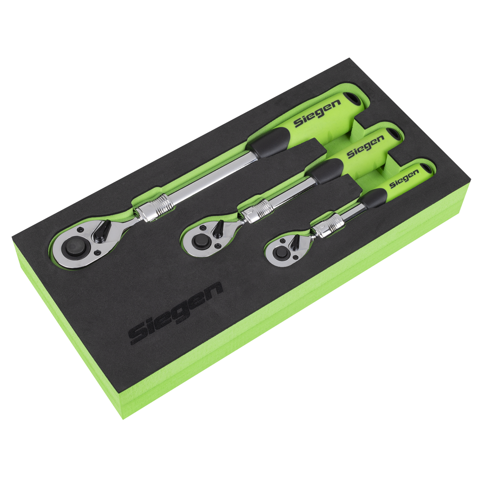 S01285 Siegen Extendable Ratchet Wrench Set 3pc