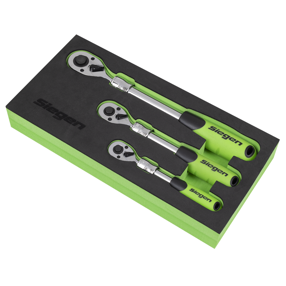 S01285 Siegen Extendable Ratchet Wrench Set 3pc
